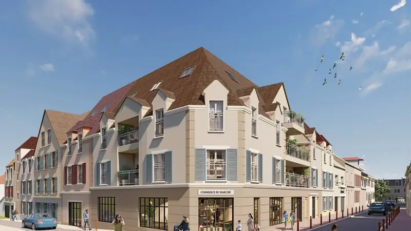 Illustration d'ambiance de la résidence Place du Marché à Arpajon, appartements neufs